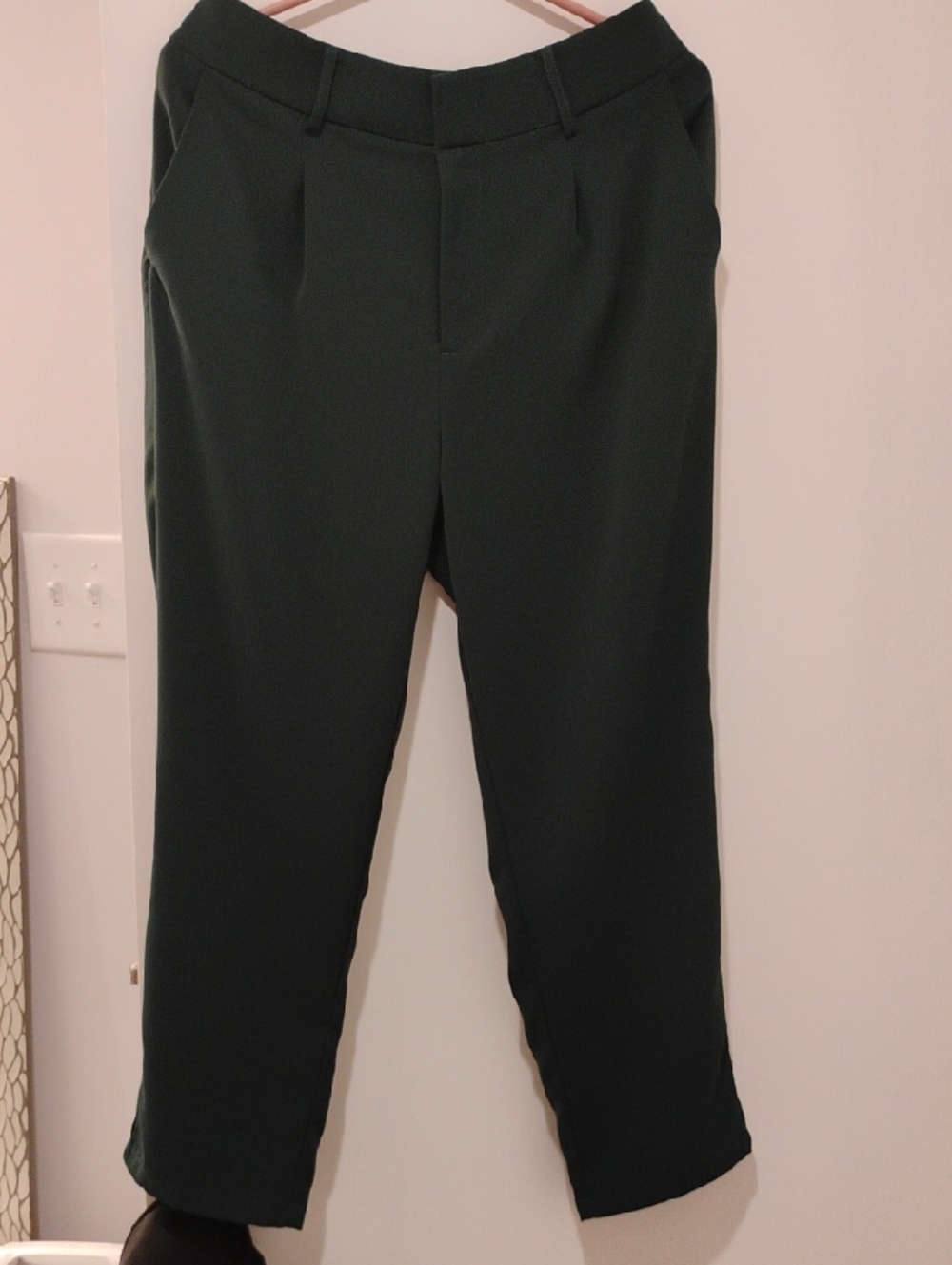 Womens Dress Pants in Dark Green - Classic Tailored Fit Halara